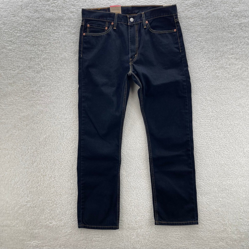 Levis 513 Slim Straight Jeans Mens 34x30 Dark Wash Indigo Blue Stretch Denim NEW